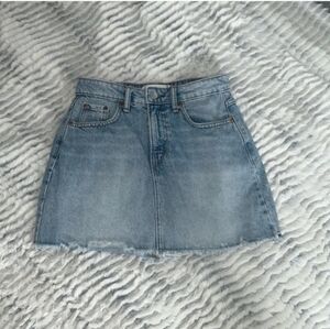 Stradivarius Light Blue Denim Mini Skirt